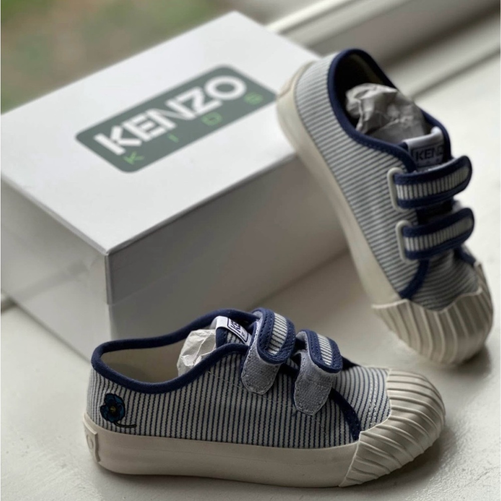 Kenzo Kids Navy and White Velcro Sneakers